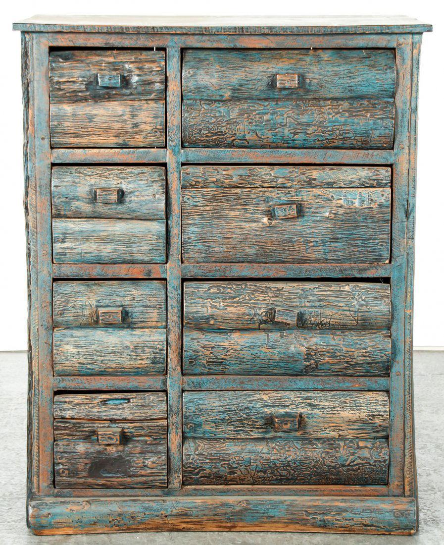Rustic Painted Wood Chest of Drawers (1 of 4)