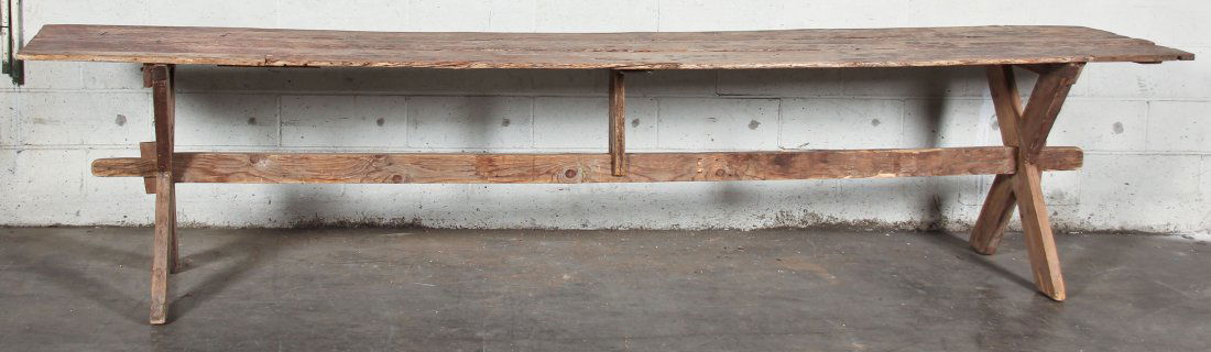 Rustic Pine Trestle Table (1 of 3)