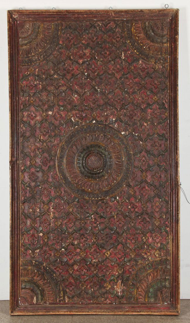 Antique Indian Relief Carved Architectural Panel (1 of 4)