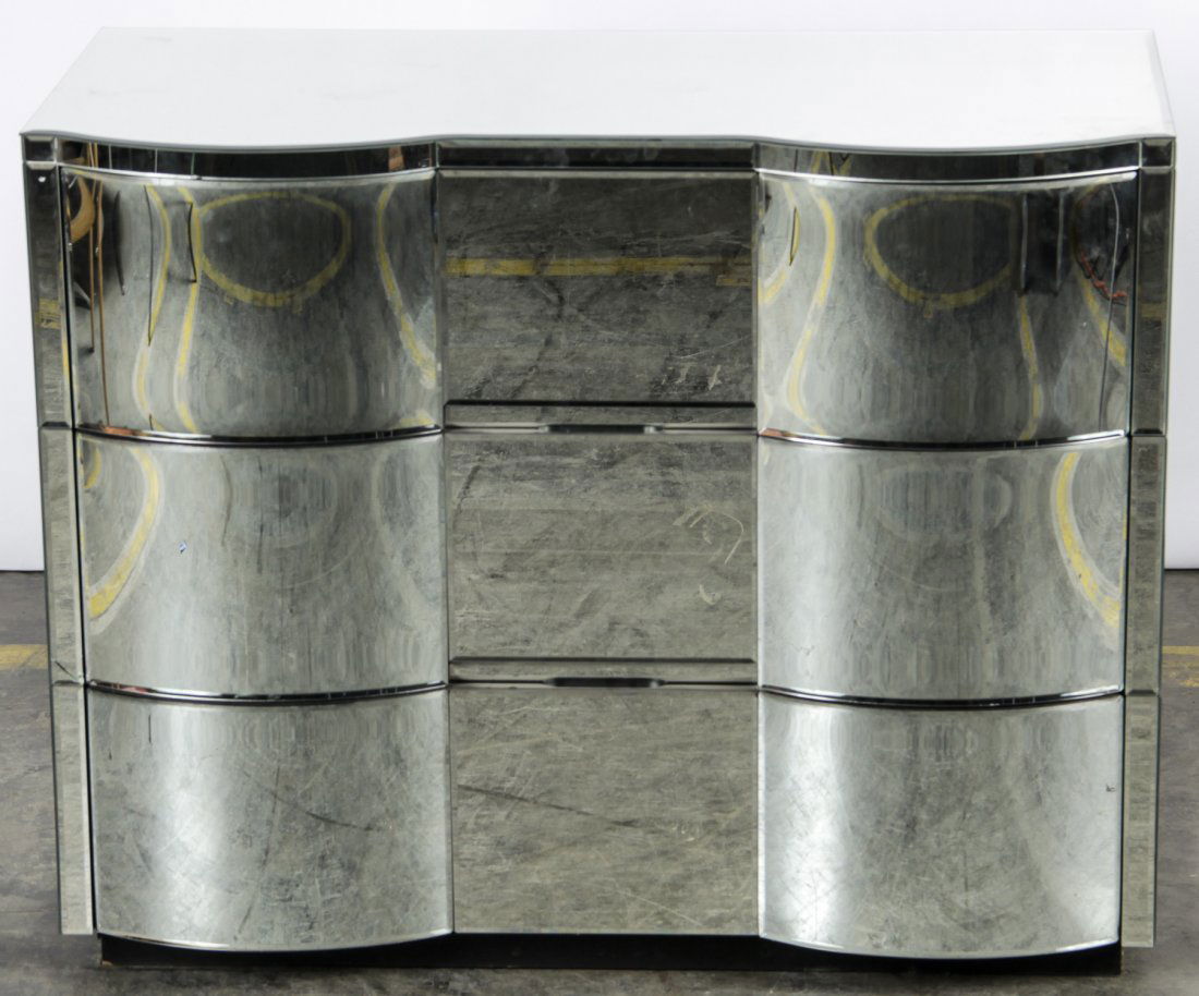 Contemporary Mirror Clad Commode (1 of 4)