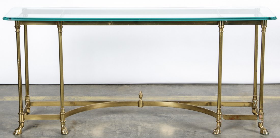Regency Style Brass and Glass Console Table (1 of 5)