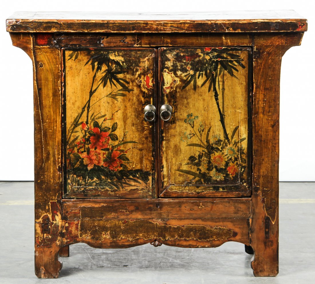 Chinese Lacquer and Paint Decorated Cabinet (1 of 4)