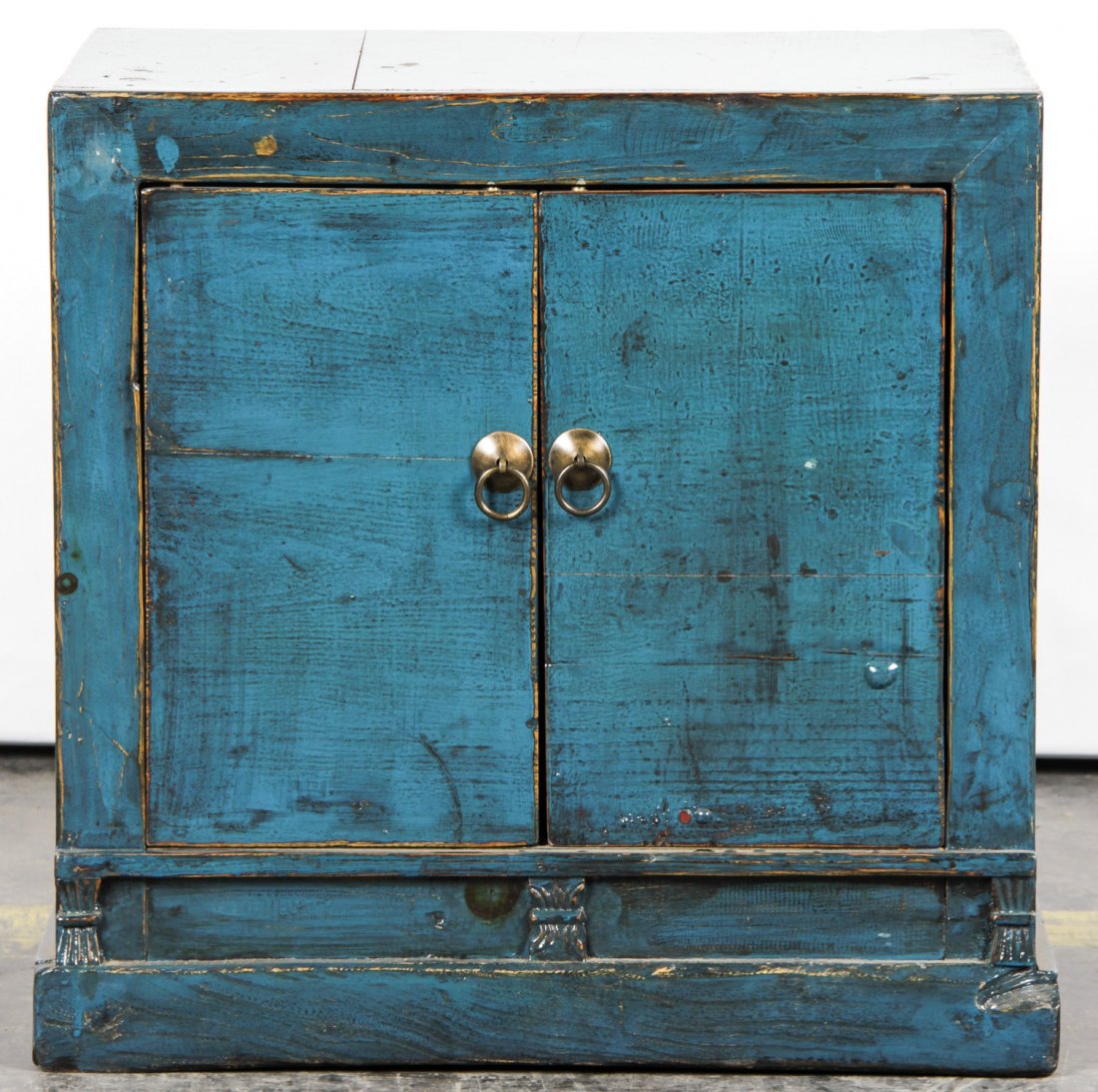 Antique Chinese Blue Lacquer Cabinet (1 of 4)
