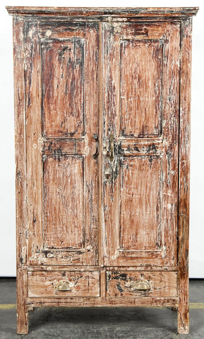 Colonial Teak Wardrobe Cabinet, Ca 1900 (1 of 4)