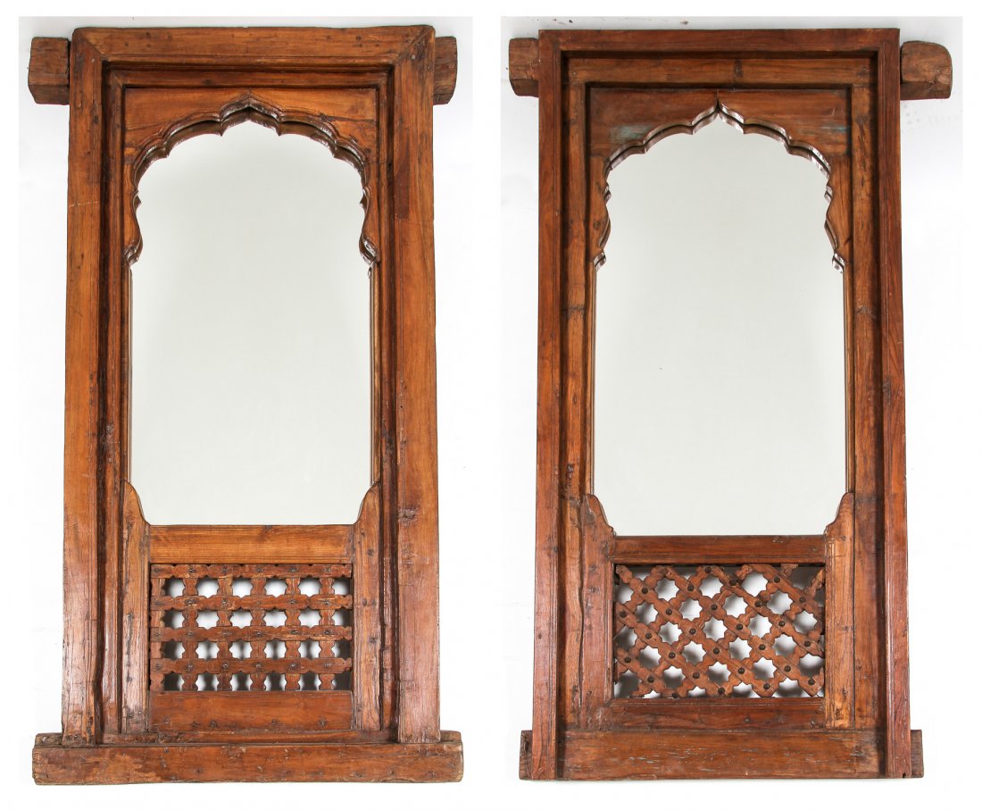 Pair of Antique Indian Teak Mirrors (1 of 5)