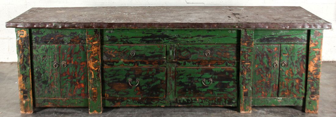 Metal Top Wooden Work Table (1 of 7)