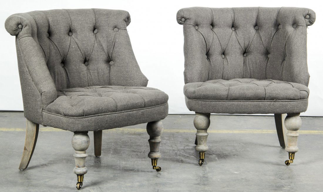 Pair of Tufted Club Chairs (1 of 3)