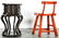 Chinese Red Lacquer Wood Chair and Side Table - 2