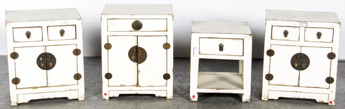 4 Modern Chinese White Wooden Cabinets (1 of 3)