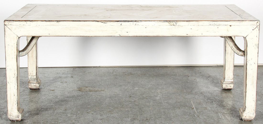 Modern Chinese White Lacquer Dining Table (1 of 3)