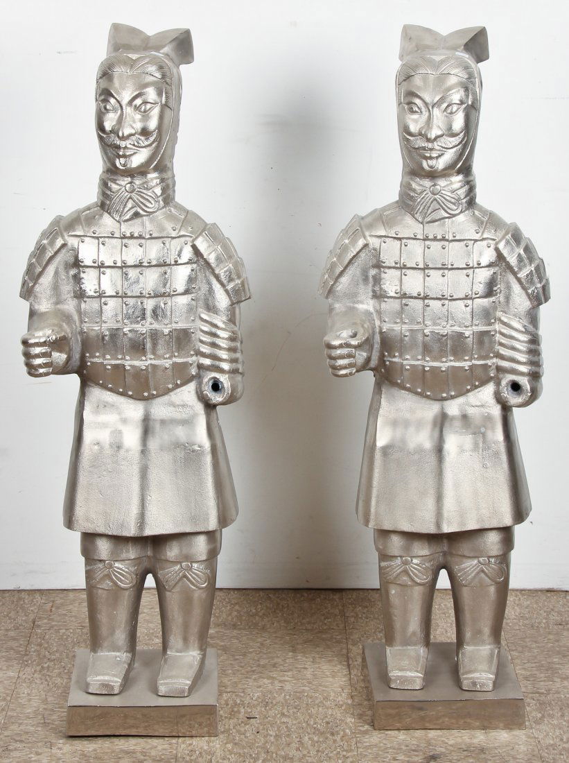Two Modern Cast Metal Chinese Tomb Figures (1 of 3)