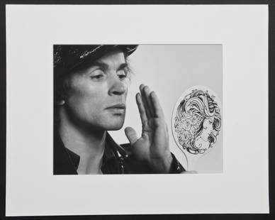 Yousuf Karsh (1908-2002) Nureyev: Yousuf Karsh (Armenian/Canadian, 1908-2002) Portrait of Rudolf Nureyev, silver gelatin emulsion photograph, stamped verso. Size: 11" x 14", 28 x 36 cm (sheet); 16" x 20", 41 x 51 cm (mat).