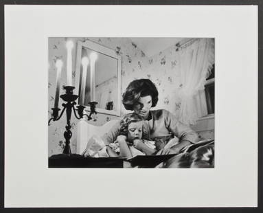 Alfred Eisenstaedt (1898-1995) Life Photo of Jackie: Alfred Eisenstaedt (American/German, 1898-1995) A Life Magazine Photo of Jackie Kennedy reading to Caroline in Bed (Hyannis Port, 1960), stamped verso, silver gelatin emulsion photograph. Size: 11" x