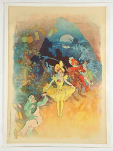 Jules Cheret (French, 1836-1932) Musee Grevin, Theatre: Jules Cheret (French, 1836-1932) Musee Grevin, Theatre les Fantoches Lithograph; Chaix, Paris, pub. edition before letters. Size: 49" x 35", 124 x 89 cm (sheet); 51.25" x 37.25", 130 x 95 cm (linen