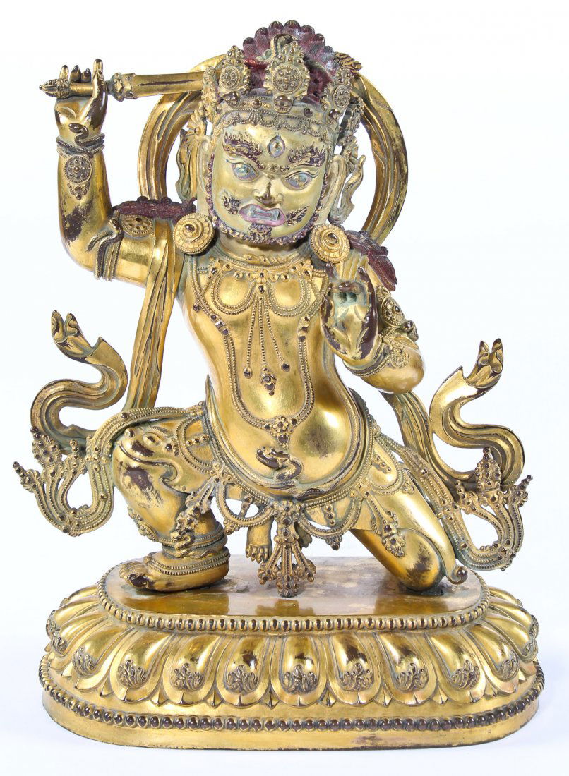 Fine Antique Chinese Gold Gilt Bronze Buddha (Achala) (1 of 8)