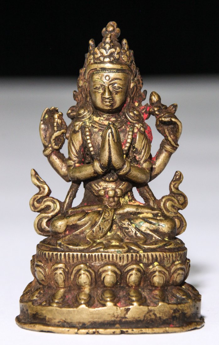 19th Century Bronze Seated Statue, Nepal (1 of 3)