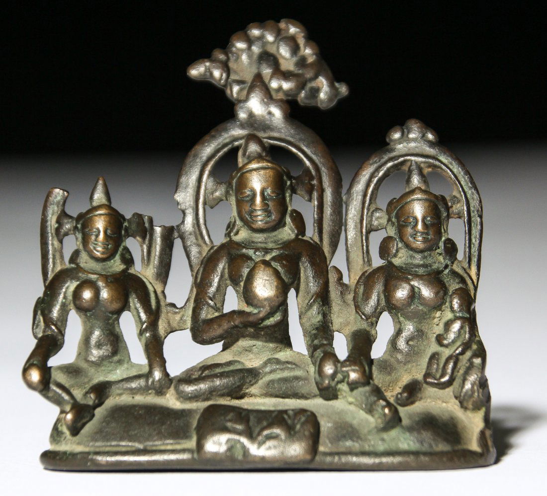 Bronze Buddha/Goddess Trinity, Pala Period (11/12th C) (1 of 3)