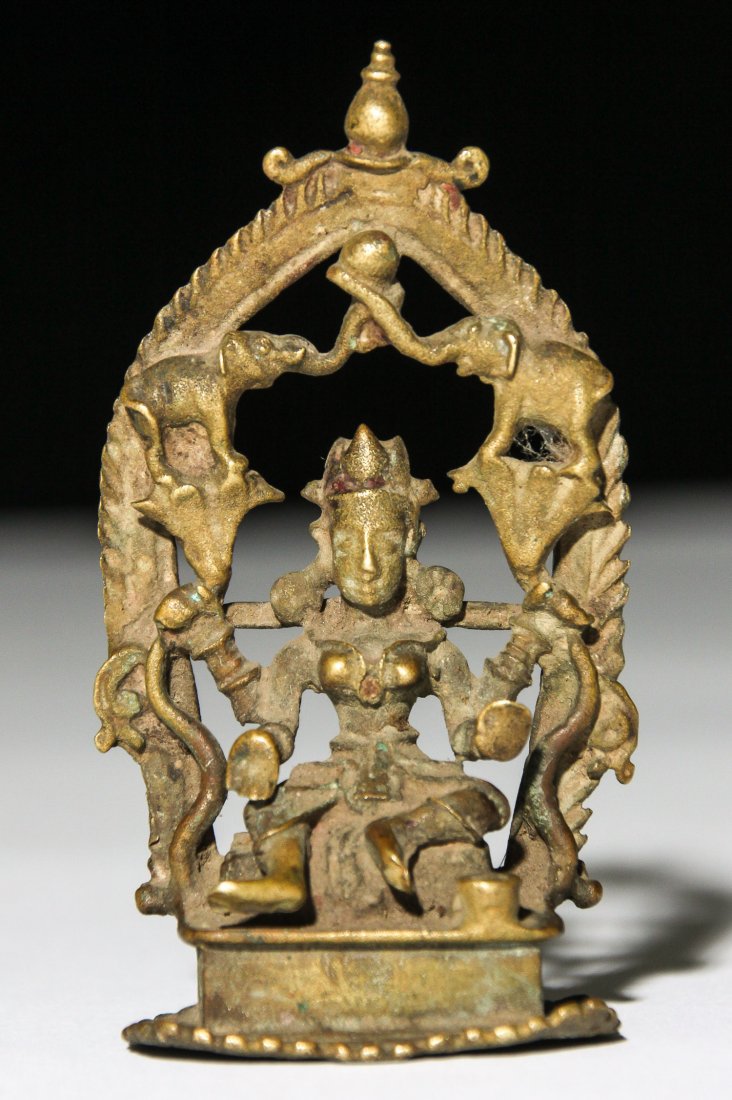 19th C. Bronze Gajalakshmi Statue, Bengal India (1 of 3)