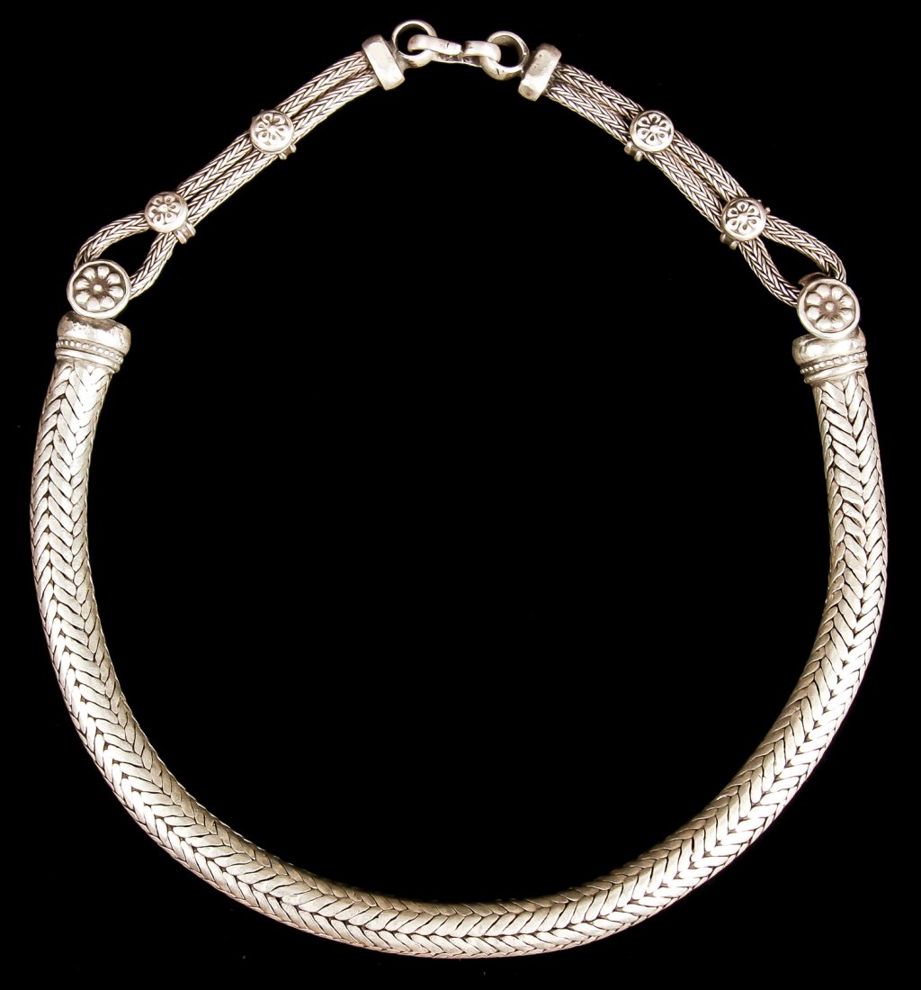 Vintage Heavy Tribal Silver Necklace (1 of 2)