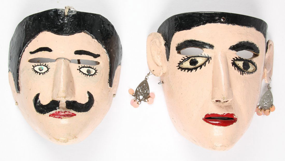 2 Vintage Mexican Masks, Veracruz State (1 of 3)