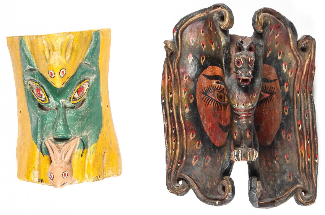 2 Vintage Mexican Masks, Guerrero State (1 of 4)