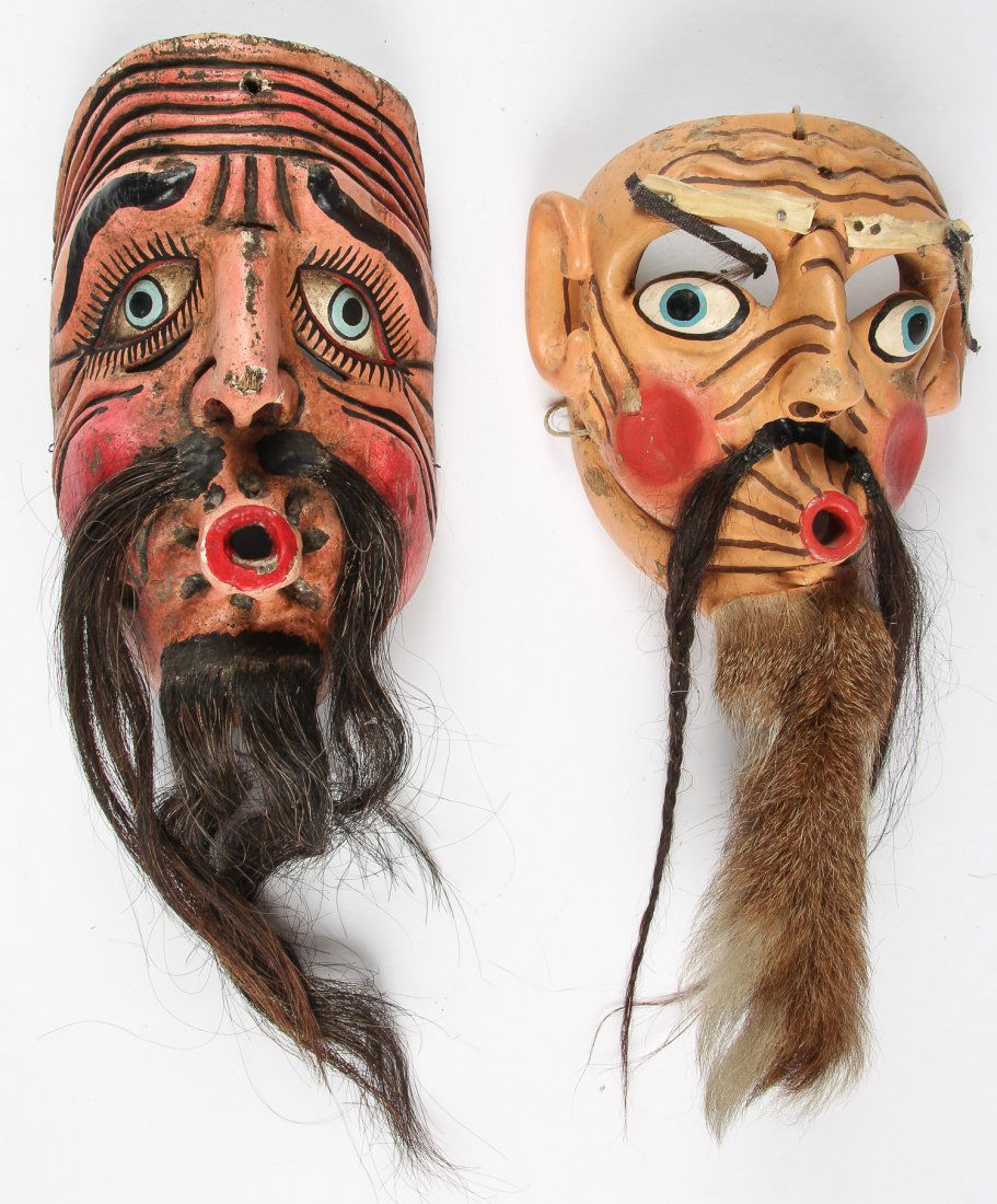 2 Vintage Whistler/Bartolo Masks, Guerrero State (1 of 3)