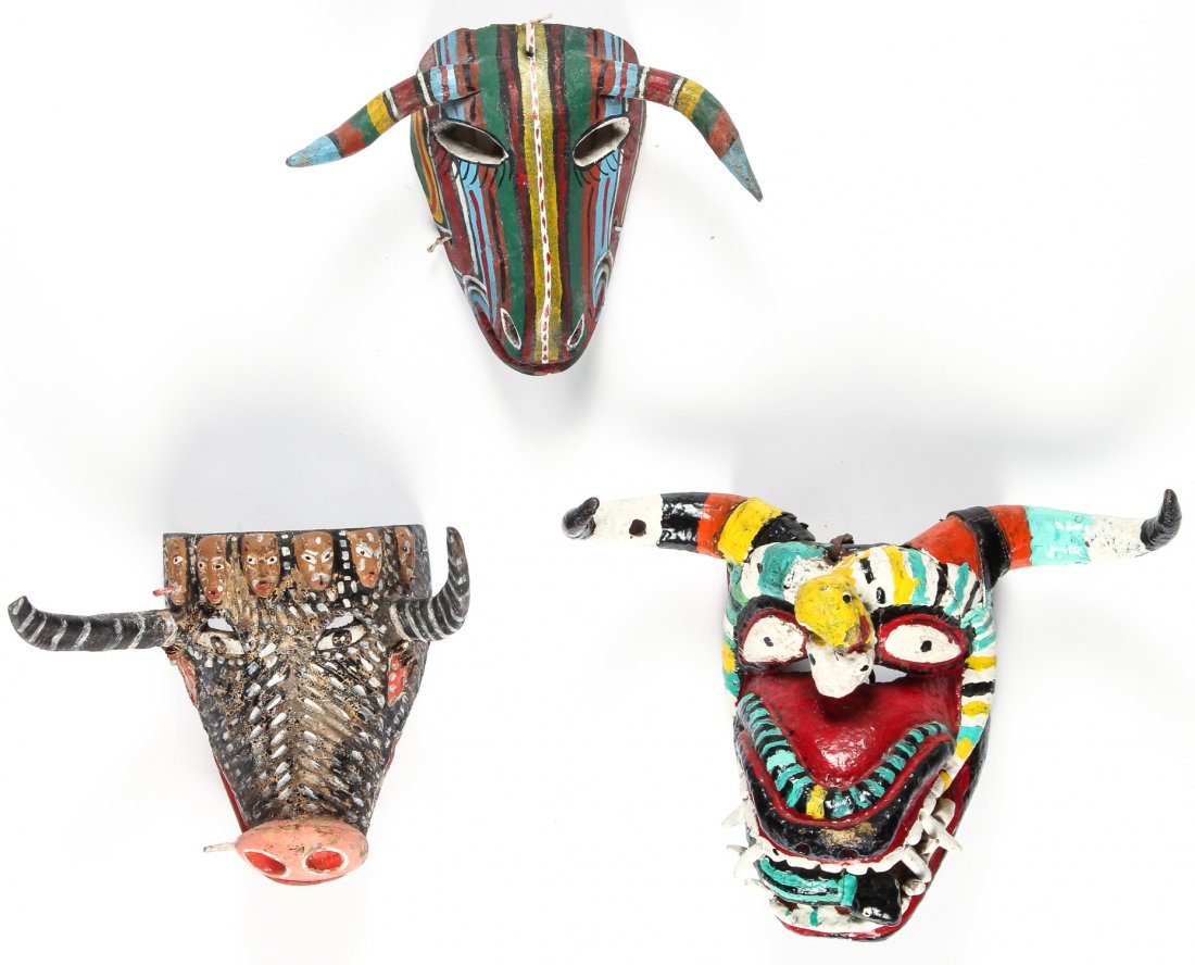 3 Mexican Diablo/Animal Masks, Michoacan/Guerrero (1 of 5)