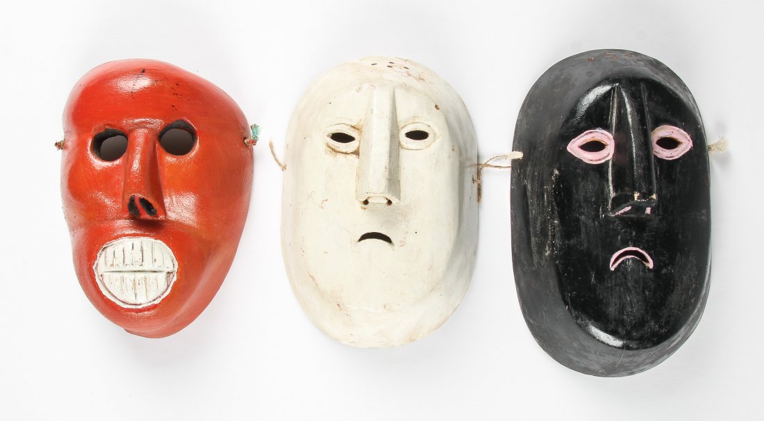 3 Vintage Mexican Dance Masks (1 of 3)