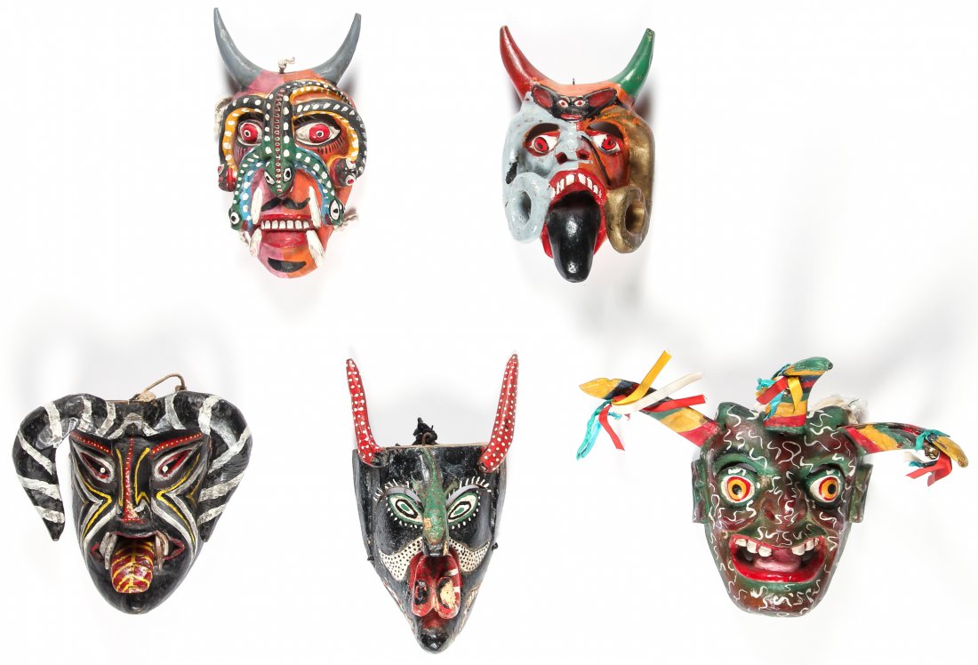 5 Vintage Mexican Diablo Masks: Guerrero/Veracruz (1 of 5)