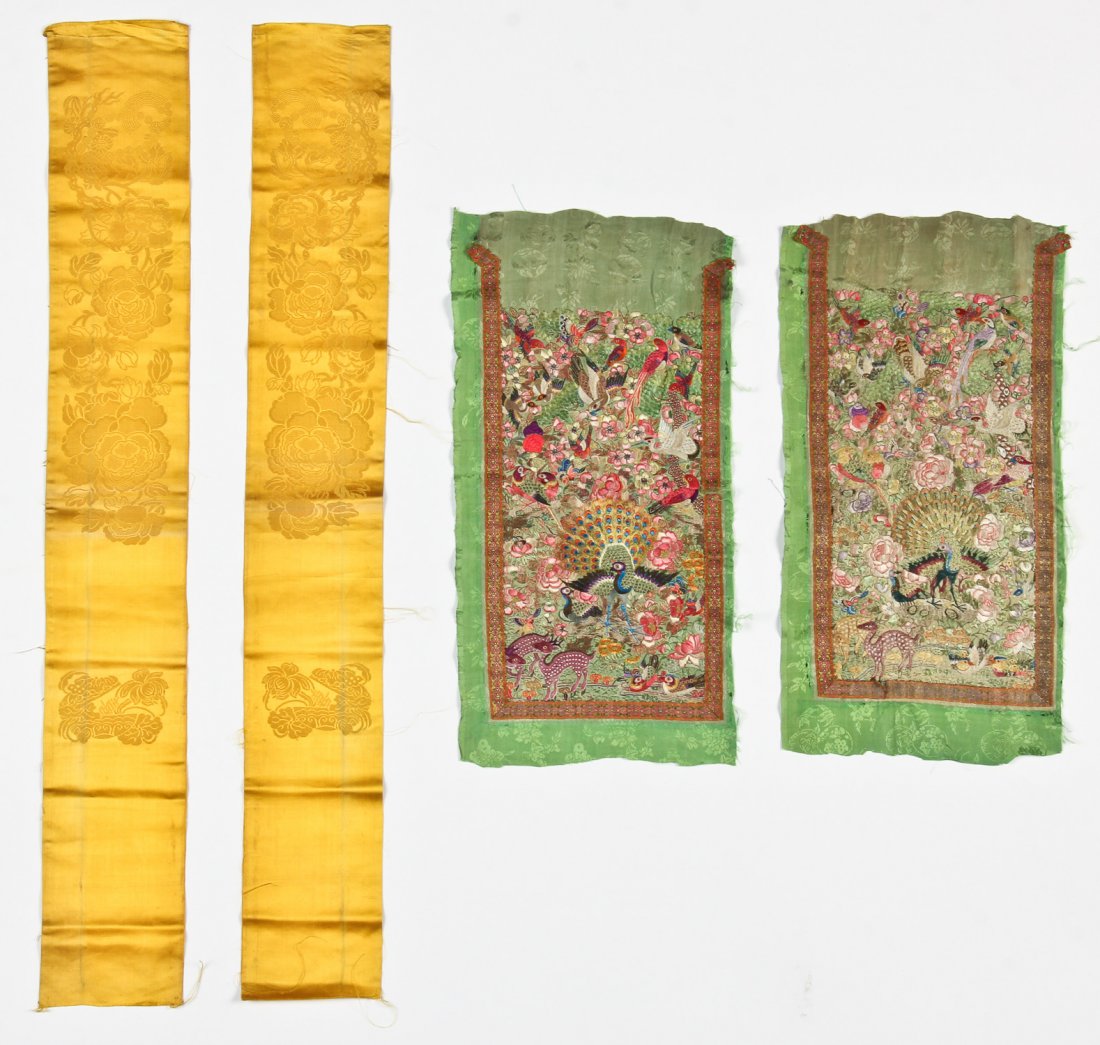 2 Pairs of Antique Chinese Silk Textiles (1 of 4)