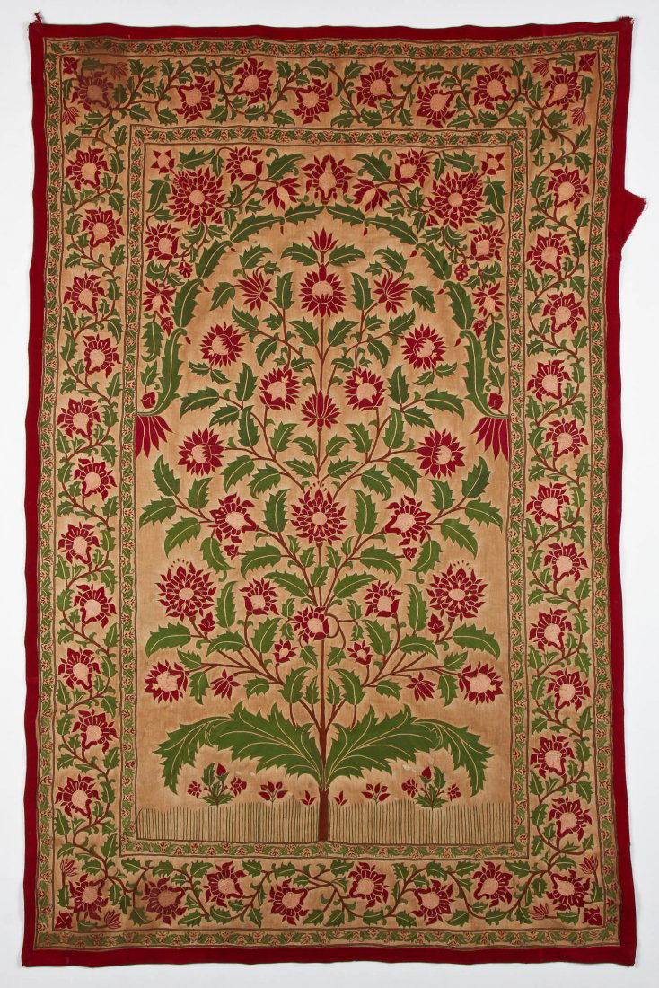Antique Silk/Cotton Prayer Panel, India (1 of 3)