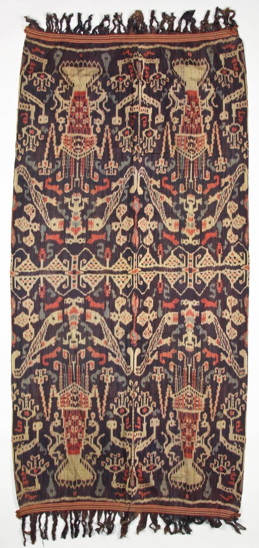 Indonesian Sumba Ikat, Early 20th C. 46" x 93" (117 x (1 of 3)