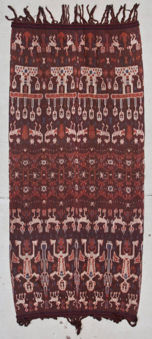 Indonesian Sumba Ikat, Early 20th C. 47" x 100" (119 x (1 of 4)