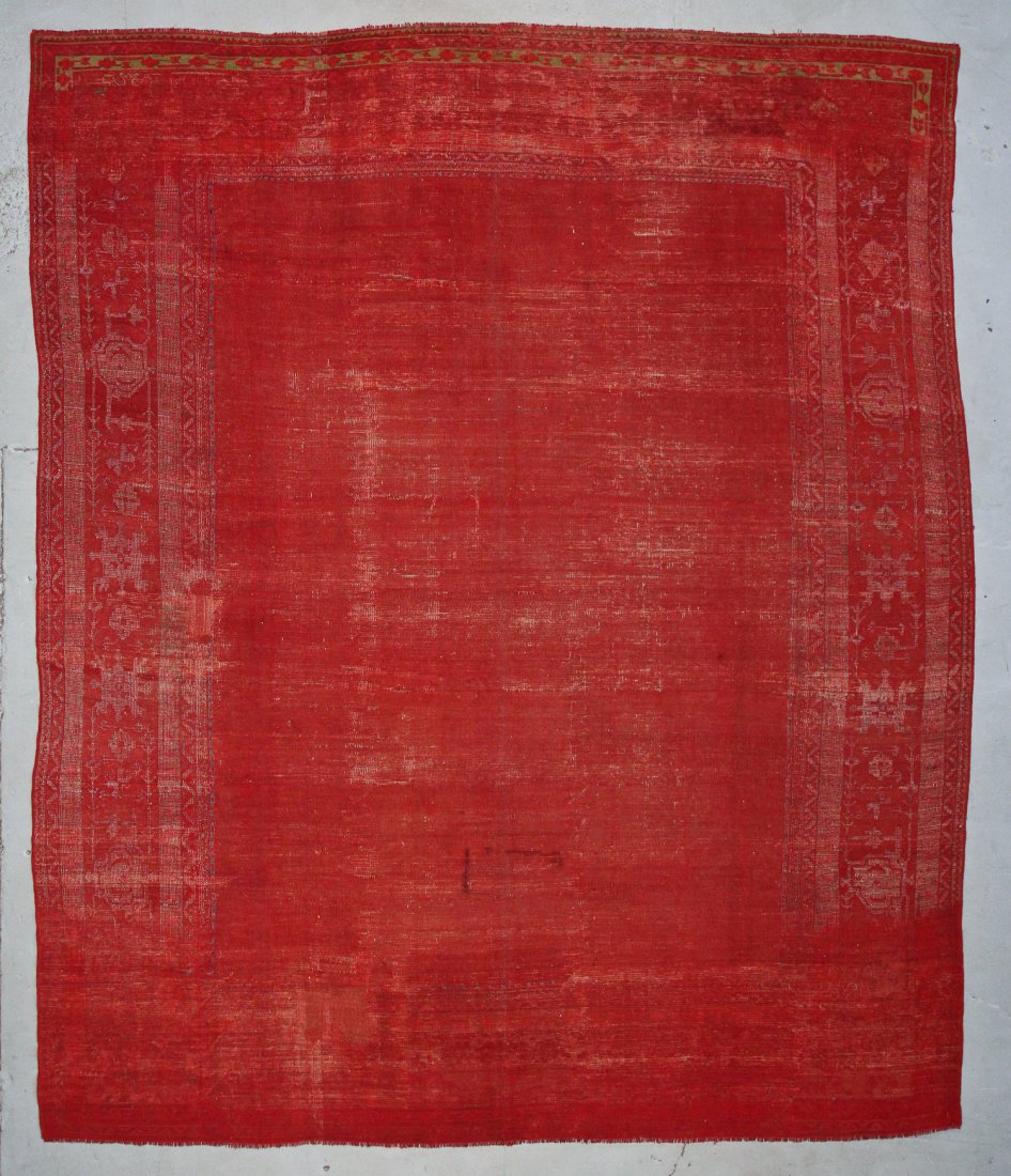 Antique Oushak Rug: 11'5" x 13'6" (348 x 411 cm) (1 of 5)