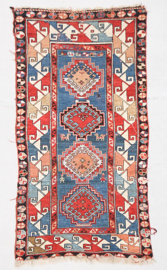 Antique Kazak Rug: 3'3" x 5'10" (99 x 178 cm) (1 of 8)