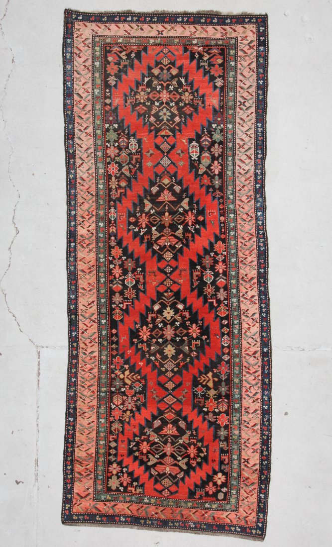 Antique Karabagh Rug: 3'9" x 9'4" (114 x 284 cm) (1 of 5)