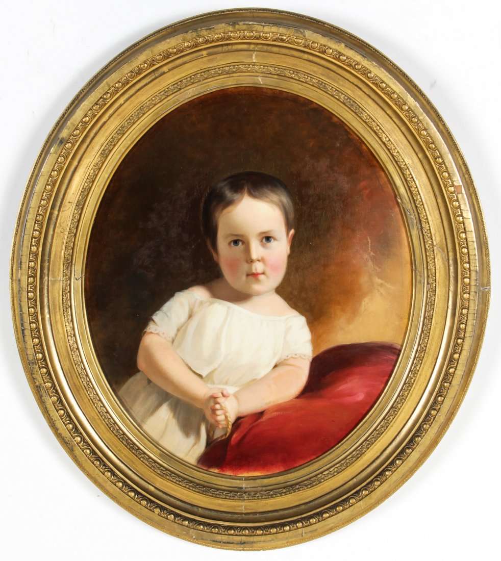 Thomas Sully (American, 1783-1872) "Portrait of: Thomas Sully (American, 1783-1872) "Portrait of Charlotte Godey", 1847, oil painting on canvas. Provenance: ex. Collection of the late Herman and Elinor Ellis. Size: 25" x 20.5", 64 x 52 cm (stretcher