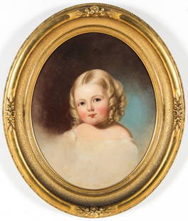 Jane Cooper Sully (American, 1807-1877) "Portrait of: Jane Cooper Sully (American, 1807-1877) "Portrait of Elizabeth Godey", 1851, oil painting on canvas. Provenance: ex. Collection of the late Herman and Elinor Ellis. Size: 20" x 17", 51 x 43 cm