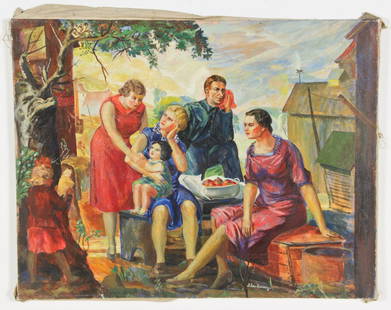 Glen Ranney (American, 1896-1959) Oil Painting: Glen Ranney (American, 1896-1959) Oil Painting on canvas. Size: 26" x 34", 66 x 86 cm (stretcher).