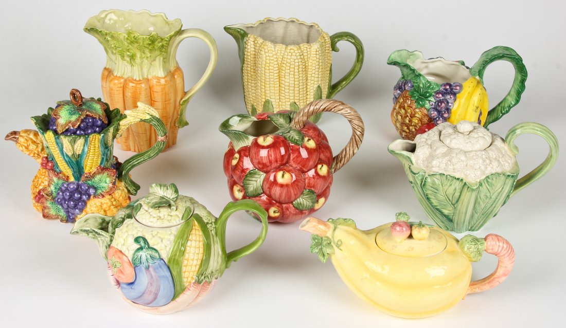 Fitz and Floyd Vegetable Theme Porcelain: Fitz and Floyd Porcelain - Vegetable. Largest Size: 9" x 9" x 4.5" (23 x 23 x 11 cm).