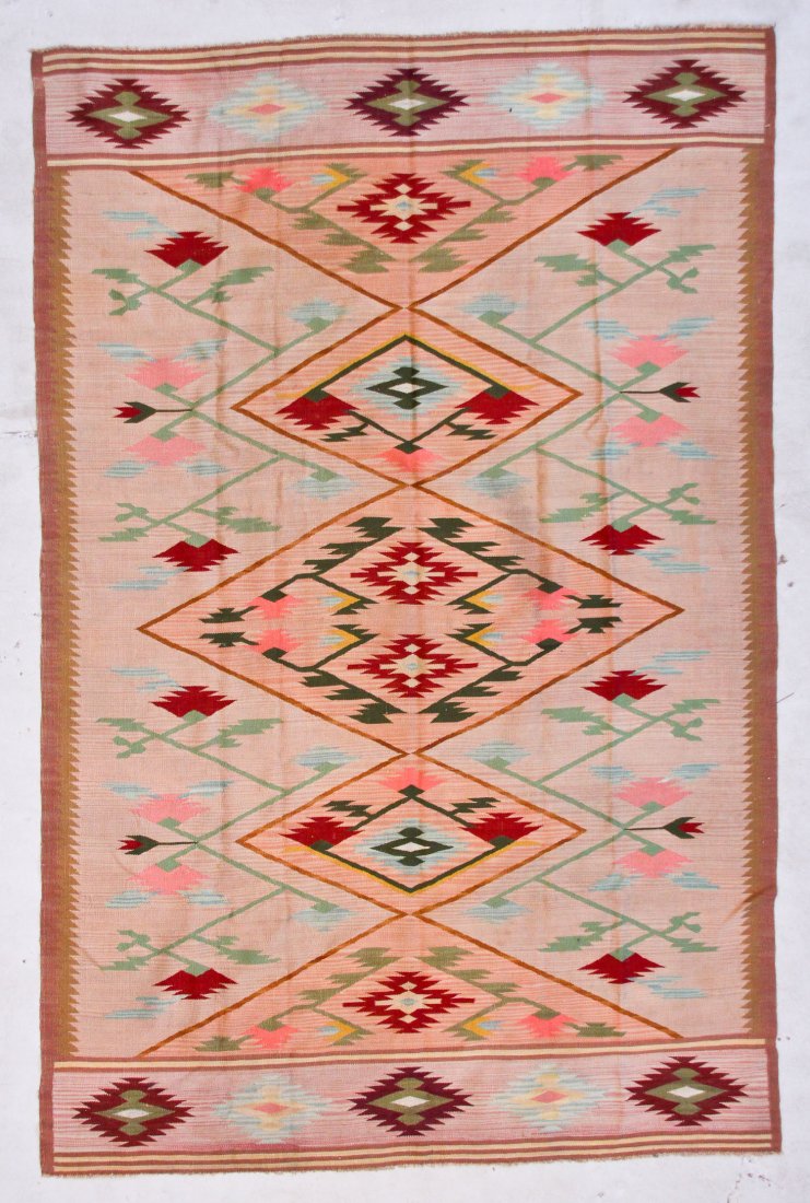 Vintage Scandinavian Kilim: 6'6" x 10'1" (198 x 307 cm): Vintage Scandinavian Kilim: 6'6" x 10'1" (198 x 307 cm), early-mid 20th c.
