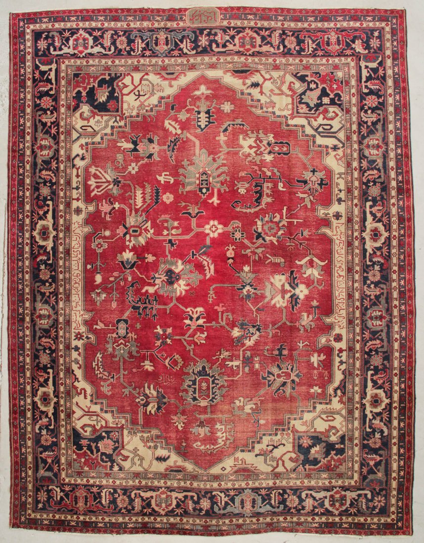 Antique Isparta Serapi: 10'8" x 13' (330 x 431 cm): Antique Isparta Serapi: 10'8" x 13' (330 x 431 cm), Turkey, early 20th c.