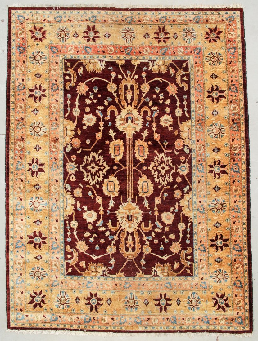 Agra Rug: 9'1" x 12'1" (277 x 368 cm): Agra Rug: 9'1" x 12'1" (277 x 368 cm), India, natural dyes, late 20th c.