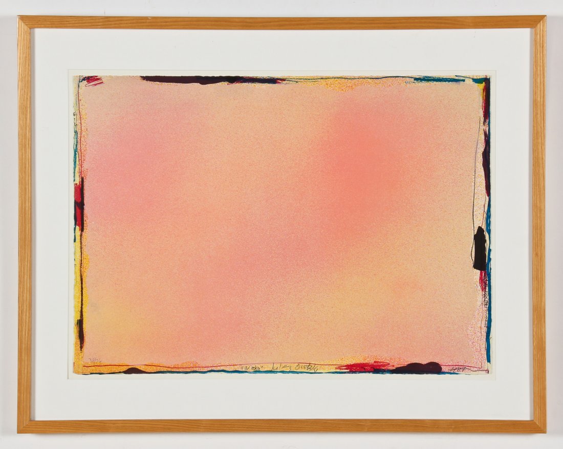 Jules Olitski (American, 1922-2007) "Wooka": Jules Olitski (American, 1922-2007) "Wooka", 1987/9, color lithograph, from an edition of 76, signed. Size: 22" x 30.5", 56 x 78 cm (sight); 29.75" x 37.75", 76 x 96 cm (frame). Provenance: Bob Brand