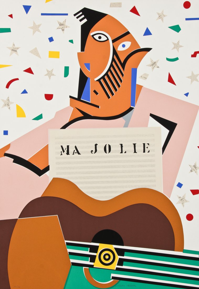 Equipo Cronica (Spanish, 20th c.) "Ma Jolie": Equipo Cronica (Spanish, 20th c.) "Ma Jolie", serigraph, from an edition of 75, signed and numbered. Size: 30.5" x 21.5", 77 x 55 cm (sheet). Provenance: Bob Brand and Liz Werthan, Philadelphia.