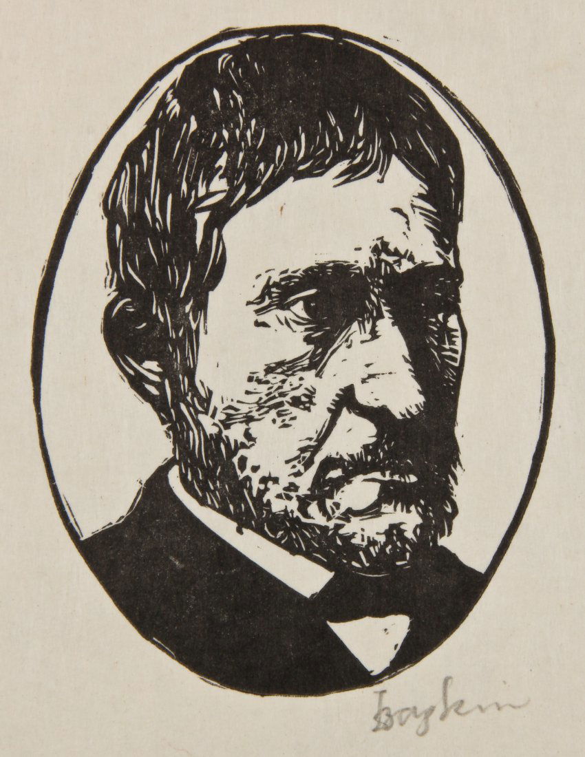 Leonard Baskin (American, 1922-2000) "Thomas Eakins",: Leonard Baskin (American, 1922-2000) "Thomas Eakins", 1966, wood engraving, signed. Size: 14" x 11", 36 x 28 cm (sheet). Provenance: Bob Brand and Liz Werthan, Philadelphia.