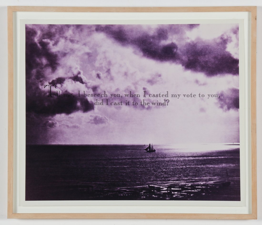 Carrie Mae Weems (American, b. 1953) "I Beseech You": Carrie Mae Weems (American, b. 1953) "I Beseech You", 1996, chromogenic print, from an edition of 75, signed and numbered on verso. Size: Size: 19.75" x 23.75", 50 x 60 cm (sight); 22.5" x 26.5", 57 x