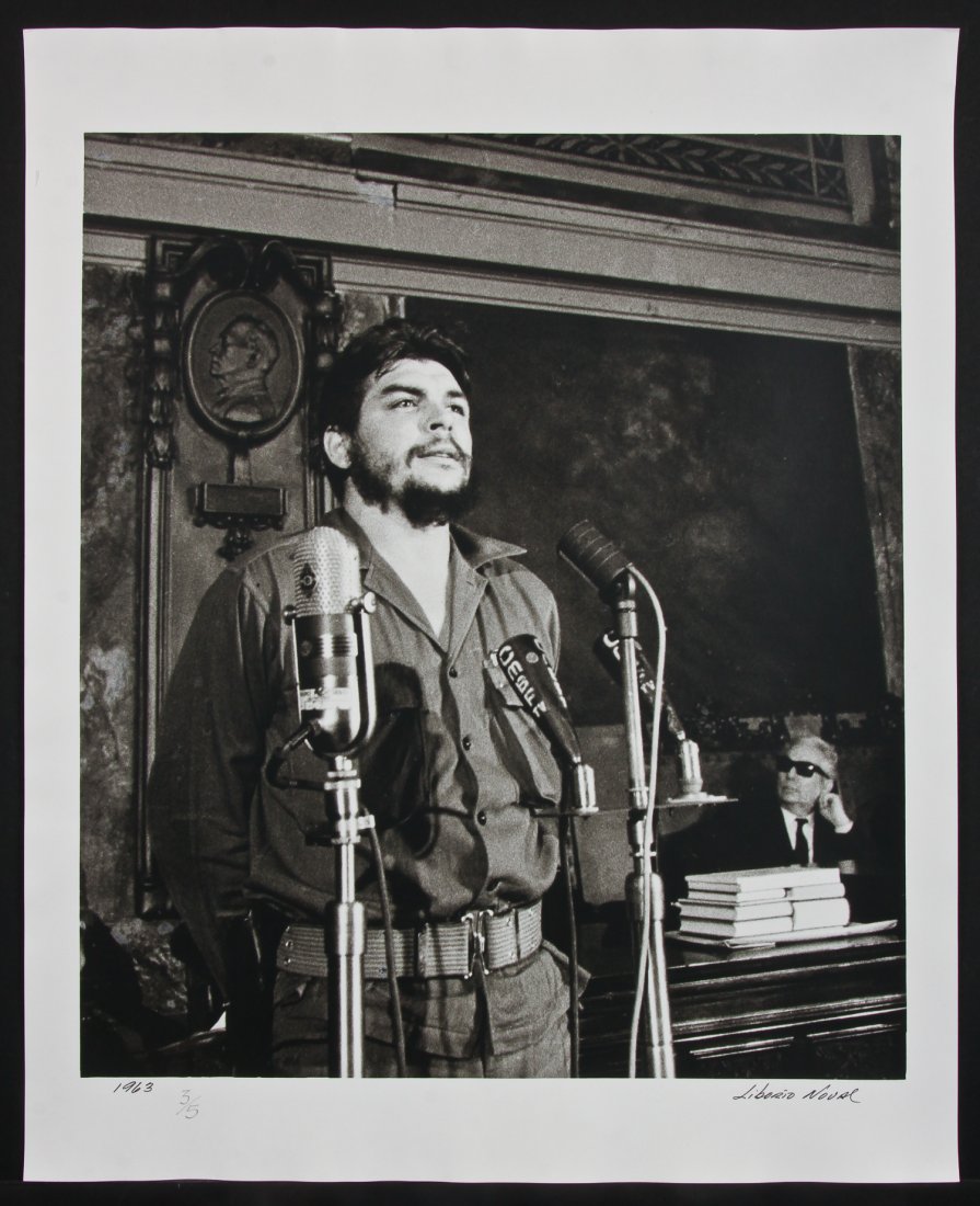 Liborio Noval, (Cuban b. 1934) "Che Guevara", 1963: Liborio Noval, (Cuban b. 1934) "Che Guevara", 1963, silver gelatin photograph, from an edition of 5, signed, numbered and dated. Size: 20" x 16", 51 x 41 cm (sheet). Provenance: Bob Brand and Liz Wert