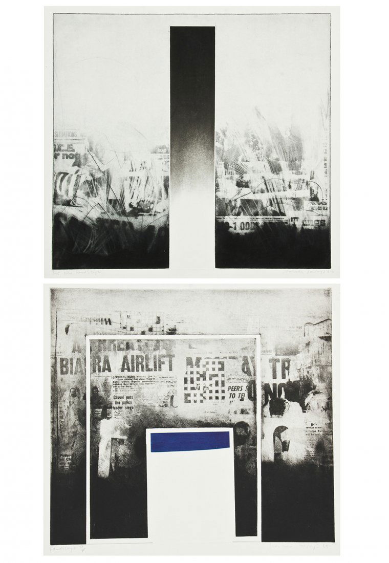 Norman Ackroyd (British, b. 1938) Two Works: Norman Ackroyd (British, b. 1938) Two Works: 1) "New Landscape", 1967, aquatint, from an edition of 75, signed, dated, numbered and titled. Size: 22.75" x 31.5", 58 x 80 cm (sheet); 2) "Landscape (Bia