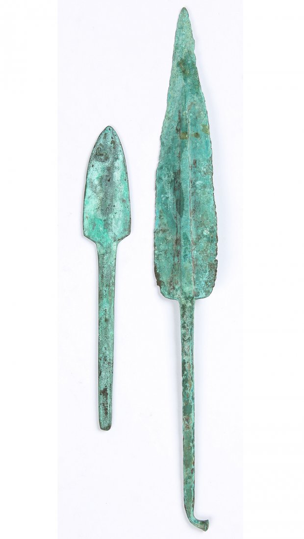 2 Ancient Bronze Spearheads (1 of 3)